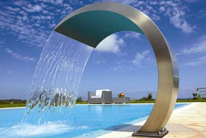 Home 3 Stainless steel water fountain in swimming pool