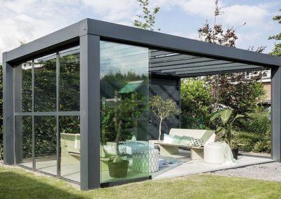 Aluminium Pergola with Glass wall