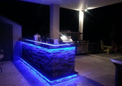 Barbecue Counter with LED Lighting