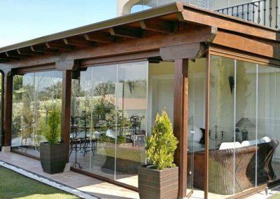 Wooden Gazebo with Glass walls